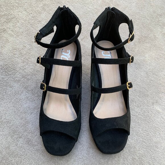 Journee Collection Skyla Strappy Peep Toe Wedge Heels - Picture 5 of 15